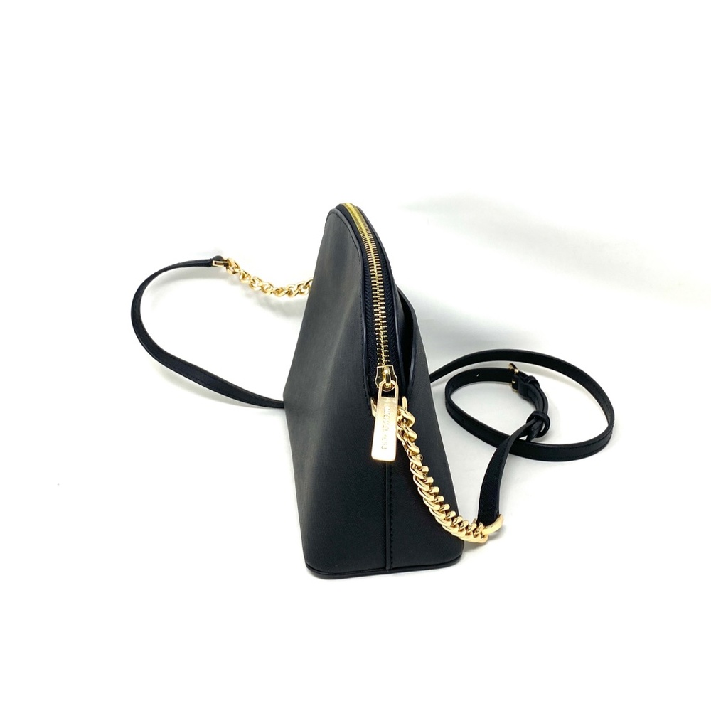 MICHAEL KORS Jet Set Travel Medium Dome Crossbody Black Leather 35S9GTVC2L - Picture 3 of 5